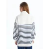 LCW Modest Lacivert Dik Yaka Çizgili Kadın Sweatshirt Tunik