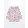 LCW Modest Mürdüm Kapüşonlu Leopar Desenli Kadın Sweatshirt Tunik