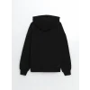 LCW Modest Siyah Kapüşonlu Oversize Kadın Fermuarlı Sweatshirt