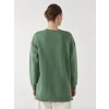 LCW Modest Yeşil Bisiklet Yaka New York Baskılı Kadın Kalın Sweatshirt Tunik
