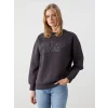 LCW Vision Antrasit Taşlı Oversize Kadın Kalın Sweatshirt