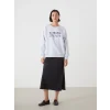 LCW Vision Beyaz Bisiklet Yaka Nakışlı Kadın Kalın Sweatshirt