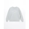 LCW Vision Gri Bisiklet Yaka Baskılı Oversize Kadın Kalın Sweatshirt