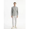 LCW Vision Gri Slim Fit Uzun Kollu Erkek Dokulu Gömlek