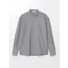 LCW Vision Gri Slim Fit Uzun Kollu Erkek Dokulu Gömlek