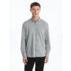 LCW Vision Gri Slim Fit Uzun Kollu Erkek Gömlek