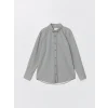 LCW Vision Gri Slim Fit Uzun Kollu Erkek Gömlek