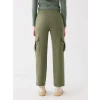 LCW Vision Haki Standart Fit Gabardin Kadın Kargo Pantolon