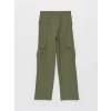 LCW Vision Haki Standart Fit Gabardin Kadın Kargo Pantolon