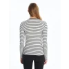 LCW Vision Siyah Bisiklet Yaka Çizgili Kadın Body