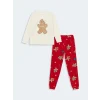 LCW Young Kırmızı Bisiklet Yaka Yılbaşı Temalı Kadın Pijama Takımı