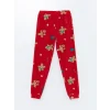 LCW Young Kırmızı Bisiklet Yaka Yılbaşı Temalı Kadın Pijama Takımı