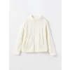 LCWAIKIKI Basic Ekru Dik Yaka Pelüş Kadın Fermuarlı Sweatshirt