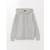 LCWAIKIKI Basic Gri Kapüşonlu Düz Uzun Kollu Kadın Fermuarlı Sweatshirt