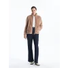 LCWAIKIKI Basic Kahverengi Dik Yaka Pelüş Kadın Fermuarlı Sweatshirt
