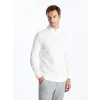 LCWAIKIKI Classic Ekru Dik Yaka Uzun Kollu Erkek Sweatshirt