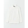 LCWAIKIKI Classic Ekru Dik Yaka Uzun Kollu Erkek Sweatshirt
