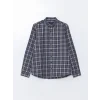 LCWAIKIKI Classic Lacivert Regular Fit Uzun Kollu Ekose Erkek Gömlek