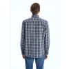 LCWAIKIKI Classic Lacivert Regular Fit Uzun Kollu Ekose Erkek Gömlek