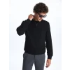 LCWAIKIKI Classic Siyah Dik Yaka Uzun Kollu Erkek Sweatshirt