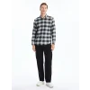 LCWAIKIKI Classic Siyah Regular Fit Uzun Kollu Ekose Poplin Erkek Gömlek