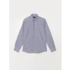 LCWAIKIKI Formal Lacivert Slim Fit Uzun Kollu Çizgili Poplin Erkek Gömlek