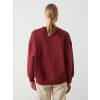 LCW Vision Bordo Bisiklet Yaka Nakışlı Oversize Kadın Kalın Sweatshirt