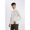 R1124 Slim Fit Dar Kesim Balıkçı Yaka Basic Düz Triko Kazak