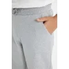 R5970 Gri Beli Paçası Lastikli Cepli Jogger Okul Eşofman Altı