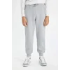 R5970 Gri Beli Paçası Lastikli Cepli Jogger Okul Eşofman Altı