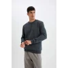 T3777 Regular Fit Bisiklet Yaka Basic Düz Sweatshirt