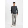T3777 Regular Fit Bisiklet Yaka Basic Düz Sweatshirt