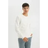 T3777 Regular Fit Bisiklet Yaka Basic Düz Sweatshirt