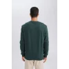 T3777 Regular Fit Bisiklet Yaka Kalın Basic Düz Sweatshirt