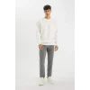 T5139 Oversize Geniş Kalıp Bisiklet Yaka Kalın Kumaş Basic Düz Sweatshirt