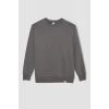 T5139 Oversize Geniş Kalıp Bisiklet Yaka Kalın Kumaş Basic Düz Sweatshirt