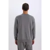 T5139 Oversize Geniş Kalıp Bisiklet Yaka Kalın Kumaş Basic Düz Sweatshirt