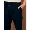 XSIDE Siyah Standart Kalıp Erkek Kargo Pantolon