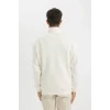 X7405 Comfort Regular Fit Rahat Kalıp Dik Yaka Fermuarlı Kalın Basic Düz Sweatshirt