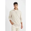 X7405 Comfort Regular Fit Rahat Kalıp Fermuarlı Dik Yaka Basic Sweatshirt