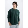 X8282 Boxy Fit Bisiklet Yaka Baskılı Sweatshirt