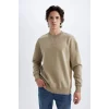 X8282 Boxy Fit Bisiklet Yaka Baskılı Sweatshirt