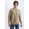X8282 Boxy Fit Bisiklet Yaka Baskılı Sweatshirt