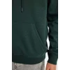 X8283 Yeşil Cepli Regular Fit Kapüşonlu İçi Yumuşak Tüylü Basic Düz Sweatshirt