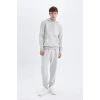 X8283 Regular Fit Kapüşonlu İçi Yumuşak Tüylü Basic Düz Sweatshirt