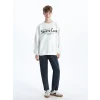 XSIDE ACTIVE Beyaz Baskılı Oversize Kadın Kalın Sweatshirt