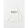 XSIDE ACTIVE Beyaz Baskılı Oversize Kadın Kalın Sweatshirt