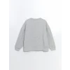 XSIDE ACTIVE Gri Bisiklet Yaka Baskılı Oversize Kadın Sweatshirt