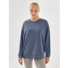 XSIDE ACTIVE İndigo Bisiklet Yaka Oversize Kadın Sweatshirt