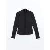 XSIDE ACTIVE Siyah Dik Yaka Kadın Fermuarlı Sweatshirt